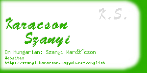 karacson szanyi business card